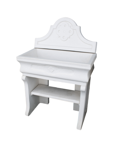 Pilozza Lavabo Bianca Serie Romantica Cemento Calcestruzzo 90 x 50 x h.28 cm 