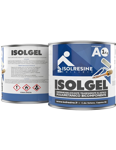 Impermeabilizzante Trasparente Bicomponente Isolgel A 1 kg Isolgel B 0,5 kg  