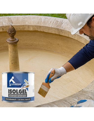 Impermeabilizzante Trasparente Bicomponente Isolgel A 1 kg Isolgel B 0,5 kg  