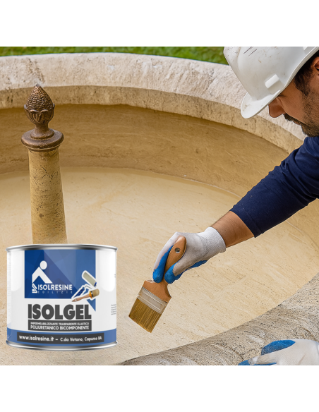 Impermeabilizzante Trasparente Bicomponente Isolgel A 1 kg Isolgel B 0,5 kg  