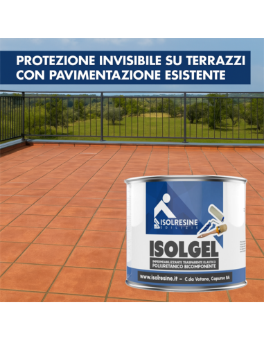 Impermeabilizzante Trasparente Bicomponente Isolgel A 1 kg Isolgel B 0,5 kg  