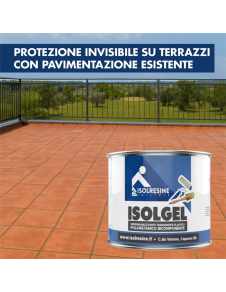 Impermeabilizzante Trasparente Bicomponente Isolgel A 1 kg Isolgel B 0,5 kg  