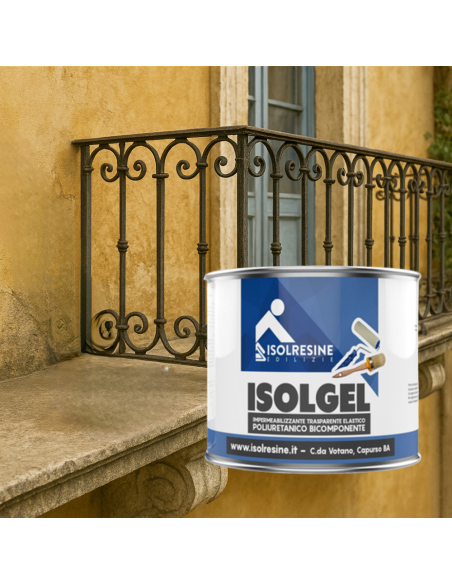 Impermeabilizzante Trasparente Bicomponente Isolgel A 1 kg Isolgel B 0,5 kg  
