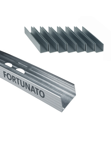 Montante C Standard 2 m Profilo Preforato Sp 0,6 mm Fissaggio Cartongesso 8 Pz