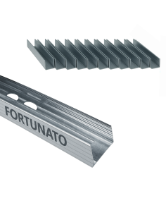 Montante C Standard 2 m Profilo Preforato Sp 0,6 mm Fissaggio Cartongesso 12 Pz