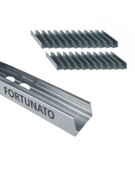 Montante C Standard 2 m Profilo Preforato Sp 0,6 mm Fissaggio Cartongesso 24 Pz