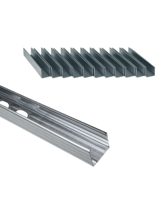 Montante C Standard 2 m Acciaio Zincato Sp 0,6 mm Fissaggio Cartongesso 12 Pz