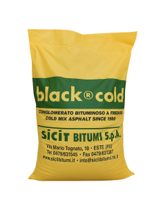 Asfalto A Freddo Ecologico Riciclabile Riparazione Rapido Black-Cold Sacco 25 kg