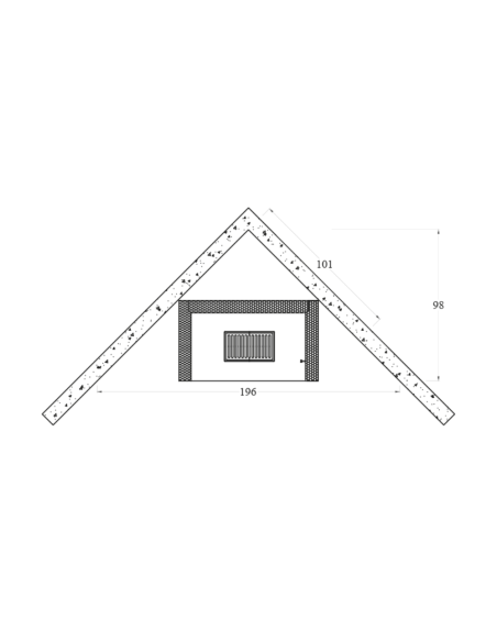Camino a Legna Prefabbricato Focolare Aperto Refrattario QR90REF Parete Calore