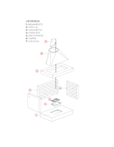 Camino a Legna Prefabbricato Focolare Aperto Refrattario QR90REF Parete Calore