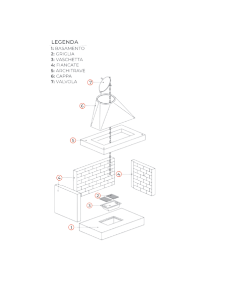 Camino a Legna Prefabbricato Focolare Aperto Refrattario QR90REF Parete Calore