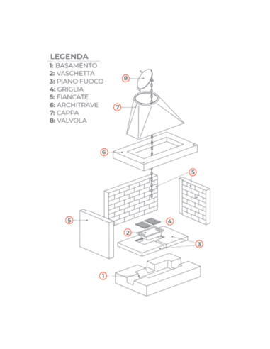Camino a Legna Prefabbricato Focolare Refrattario Semiaperto A Sinistra QR100FSX