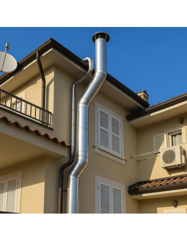 Tubo Acciaio Inox Spessore 0,5 mm Canna Fumaria Evacuazione Fumo Calore