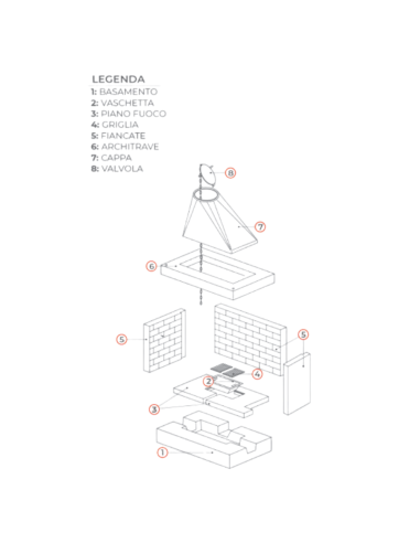 Camino a Legna Prefabbricato Refrattario con Focolare Semiaperto Destra QR100FDX