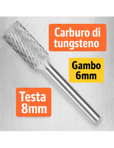Fresa Rotativa Cilindrica Carburo Tungsteno Sagomatura  