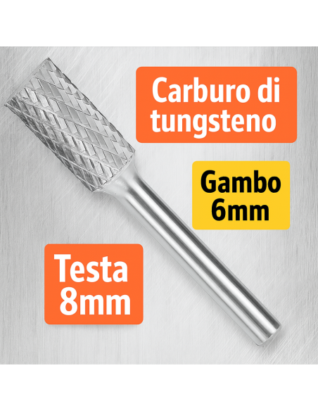 Fresa Rotativa Cilindrica Carburo Tungsteno Sagomatura  
