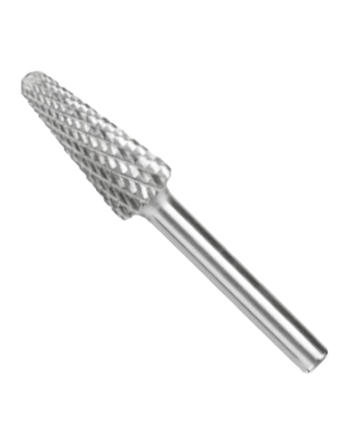 Fresa Conica Carburo Tungsteno Testa Raggiata Fori Smussature  