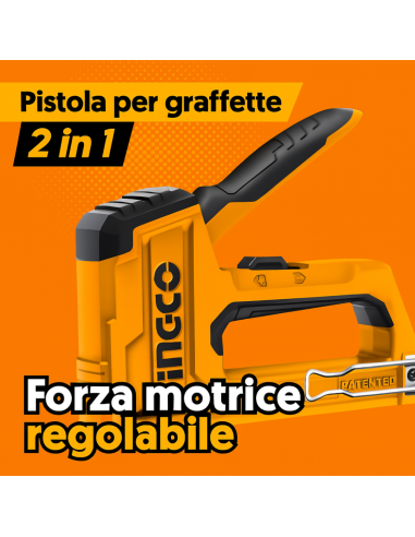 Graffatrice Chiodatrice Professionale 2 In 1 Forza Motrice Regolabile  