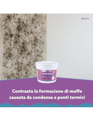 Idropittura Traspirante Antimuffa Interni Bagno Cucina Linea BIOPURA Cromika