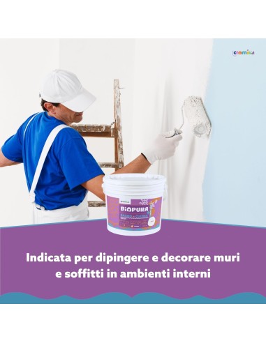 Idropittura Traspirante Antimuffa Interni Bagno Cucina Linea BIOPURA Cromika
