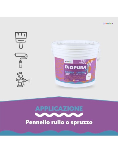 Idropittura Traspirante Antimuffa Interni Bagno Cucina Linea BIOPURA Cromika