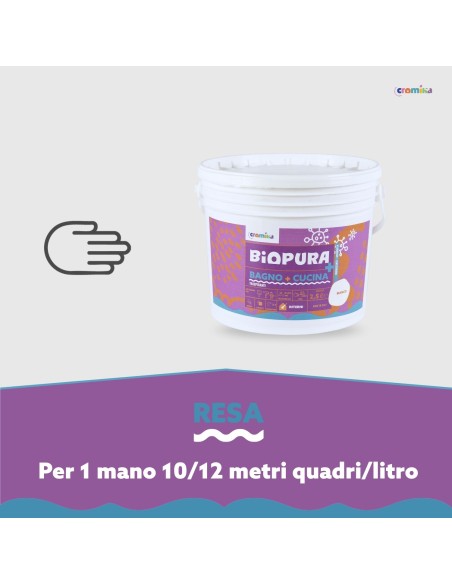 Idropittura Traspirante Antimuffa Interni Bagno Cucina Linea BIOPURA Cromika