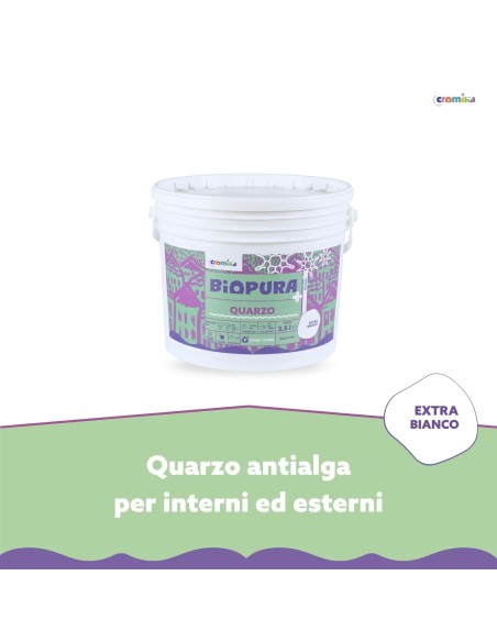 Pittura Quarzo Antialga Interni Esterni Finitura Opaca Linea BIOPURA Cromika
