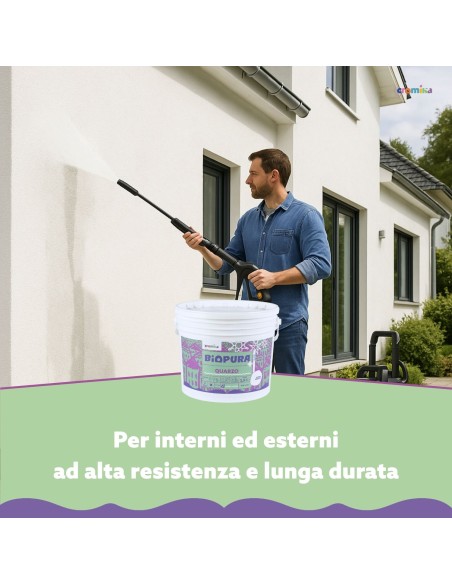 Pittura Quarzo Antialga Interni Esterni Finitura Opaca Linea BIOPURA Cromika