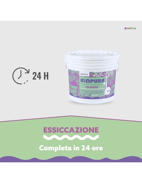 Pittura Quarzo Antialga Interni Esterni Finitura Opaca Linea BIOPURA Cromika