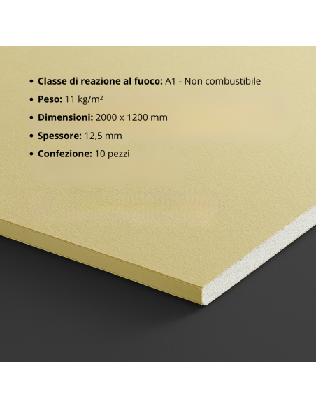 Lastra Cartongesso Esterni Interni Umidi Sauna 1200x2000 mm Confezione 10 Pezzi