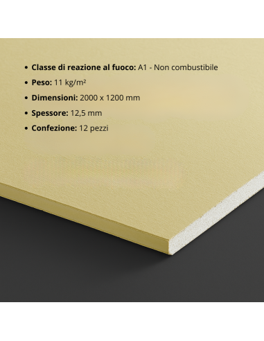 Lastra Cartongesso Esterni Interni Umidi Sauna 1200x2000 mm Confezione 12 Pezzi
