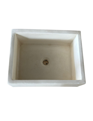 Pilozza Lavabo Rettangolare Cemento Calcestruzzo 45 x 35 x H.16 cm Serie Ostuni 