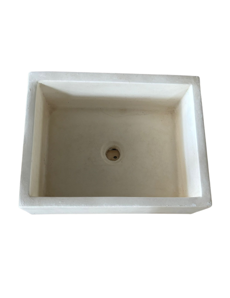 Pilozza Lavabo Rettangolare Cemento Calcestruzzo 45 x 35 x H.16 cm Serie Ostuni 