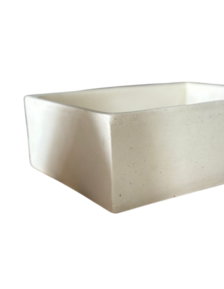 Pilozza Lavabo Rettangolare Cemento Calcestruzzo 45 x 35 x H.16 cm Serie Ostuni 