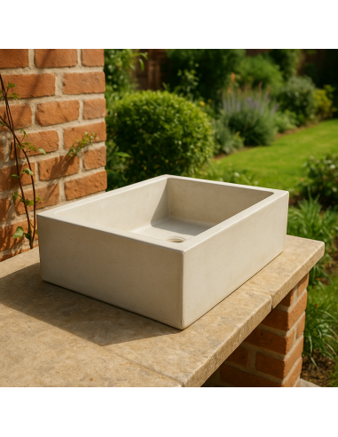 Pilozza Lavabo Rettangolare Cemento Calcestruzzo 45 x 35 x H.16 cm Serie Ostuni 