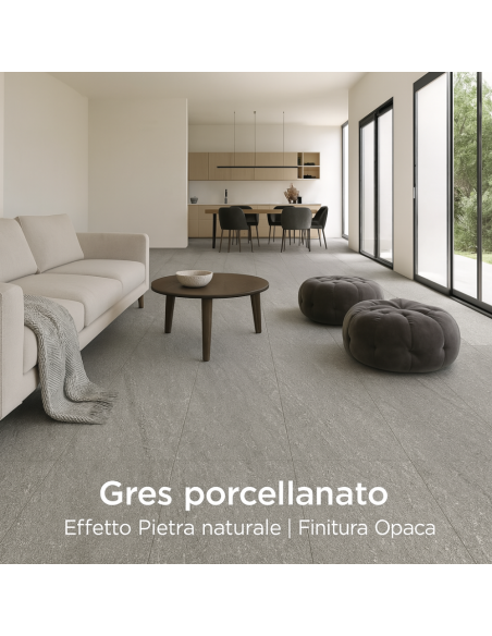 Piastrella Gres Porcellanato Rettificata London Grey S.Agostino 60x120 cm 