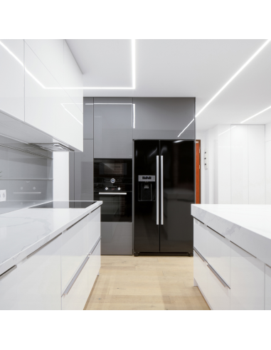 Semilavorato Cartongesso Fibra Profilo Alluminio Luce Led Design 14,5 x 200 cm