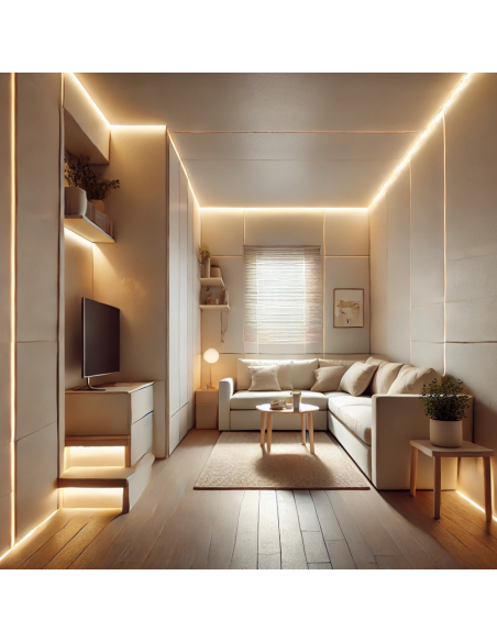 Semilavorato Cartongesso Fibra Profilo Alluminio Luce Led Design 14,5 x 200 cm