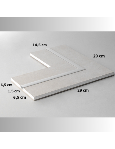 Semilavorato Cartongesso Fibra Alluminio Luce Led Angolo 14,5x29x29 cm 6 Pezzi
