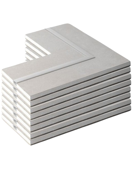 Semilavorato Cartongesso Fibra Alluminio Luce Led Angolo 14,5x29x29 cm 8 Pezzi