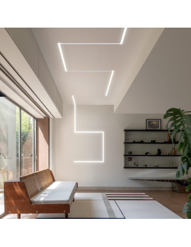 Semilavorato Cartongesso Fibra Alluminio Luce Led Angolo 14,5x29x29 cm 8 Pezzi