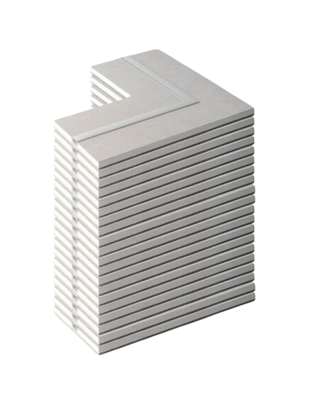 Semilavorato Cartongesso Fibra Alluminio Luce Led Angolo 14,5x29x29 cm 20 Pezzi