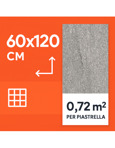 Piastrella Gres Porcellanato Rettificata London Grey S.Agostino 60x120 cm 