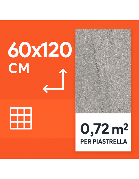 Piastrella Gres Porcellanato Rettificata London Grey S.Agostino 60x120 cm 