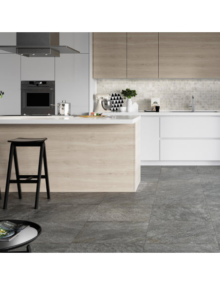 Piastrella Gres Porcellanato Rettificata Quarz Antracite R10 30x60 cm 0,18m² 