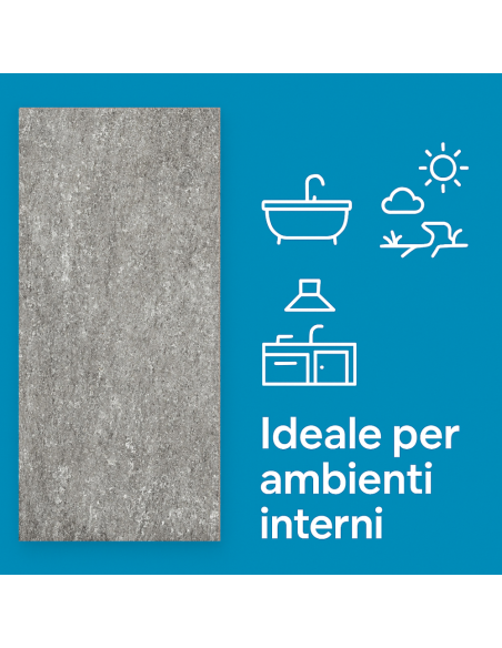 Piastrella Gres Porcellanato Rettificata Quarz Antracite R10 30x60 cm 0,18m² 