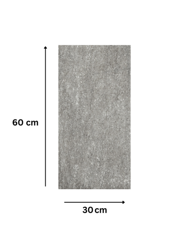 Piastrella Gres Porcellanato Rettificata Quarz Antracite R10 30x60 cm