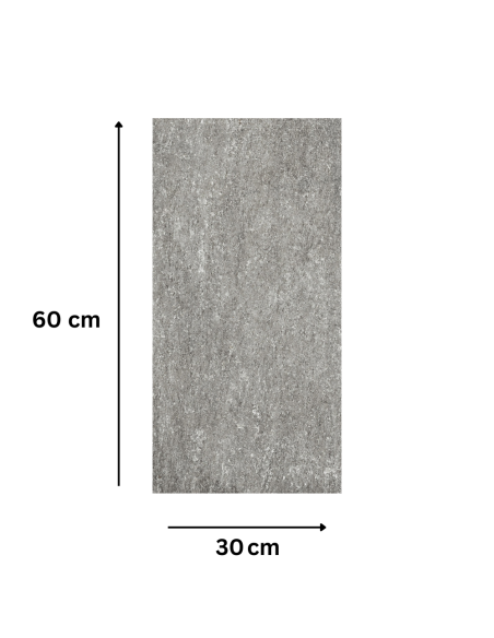Piastrella Gres Porcellanato Rettificata Quarz Antracite R10 30x60 cm