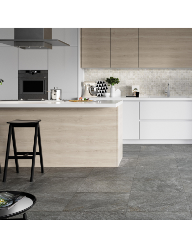 Piastrella Gres Porcellanato Rettificata Quarz Antracite R10 30x60 cm