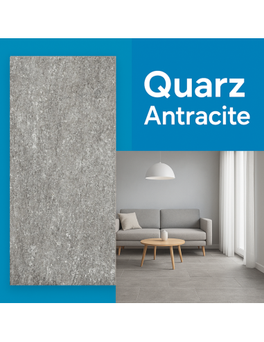 Piastrella Gres Porcellanato Rettificata Quarz Antracite R10 30x60 cm